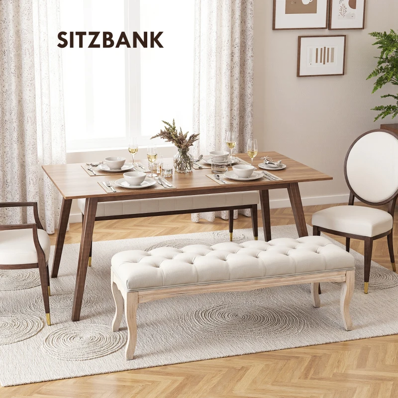 HOMCOM gestoffeerde bank 110 cm x 38 cm x 49 cm(m-6)