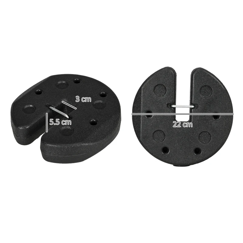 Outsunny Total 12KG Gazebo Weights Set of 4, Weights for Gazebo Legs with Reinforce Pins and Carry Belt, for Canopies Tents