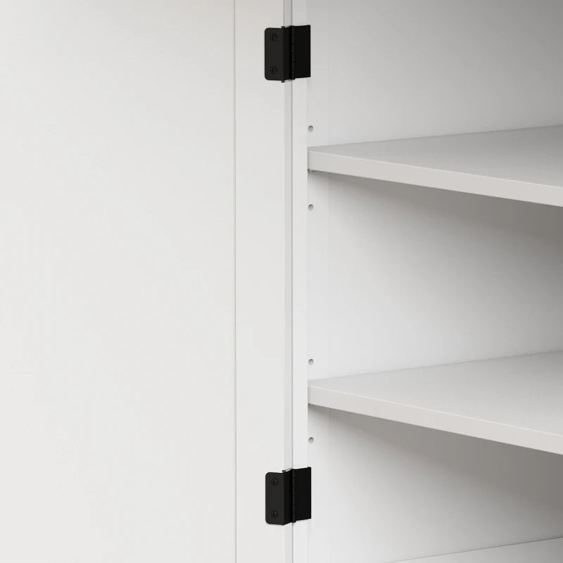 HOMCOM Tall Kitchen Cupboard, 183 cm Freestanding Storage Cabinet with Drawer, 4 Doors and Adjustable Shelves, White