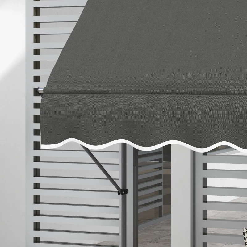 Outsunny Store banne autoportant manuel rétractable 2,5 x 1,2 x 2,1-3 m inclinaison réglable métal alu polyester gris foncé