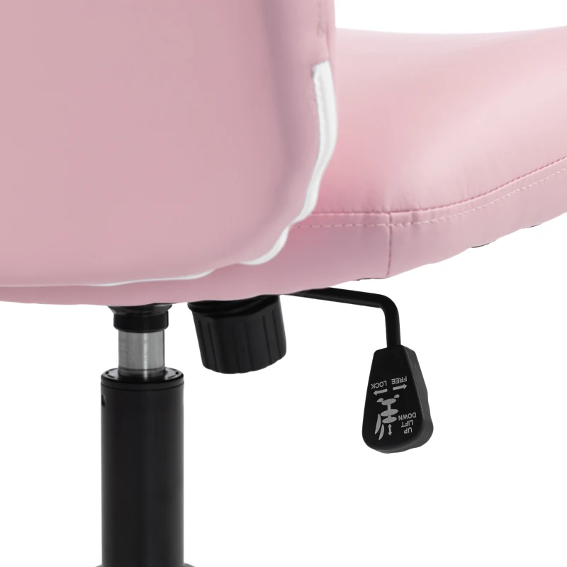 HOMCOM extra nail tech rolling retro fabric cute teenager arms hairdresser on chairs desks spinny comfortable beauty