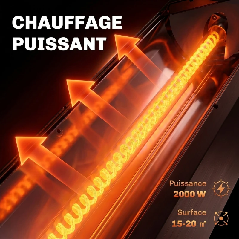 Outsunny Radiateur Infrarouge sur Pied ou Mural 2000 W, IP65, Télécommande, 8 Niveaux, Minuterie, Housse, 30,5x25x104,6cm, Noir