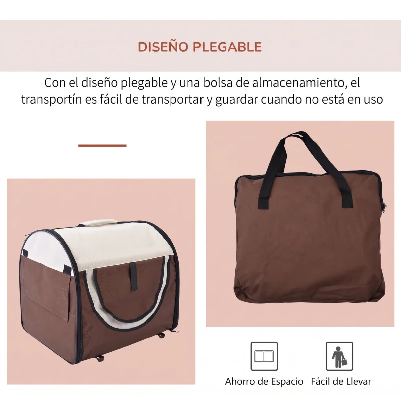 Transportin con Bolsa Transporte Perro Gato S (46 x 36 x 41) Mascotas Plegable de Viaje