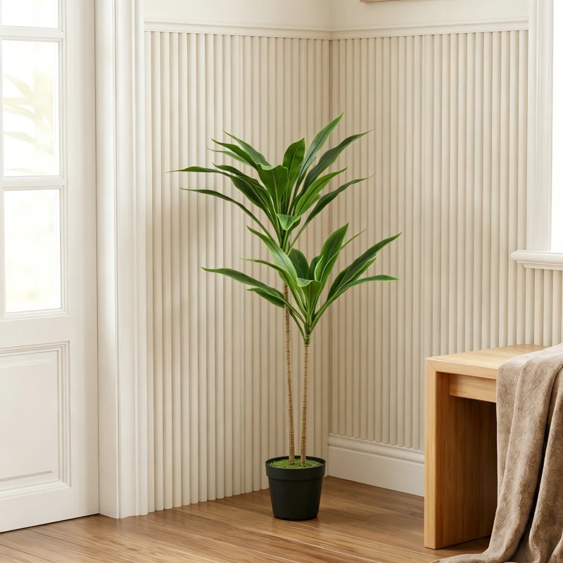HOMCOM Arbori Decorativi Artificiali Mari pentru Birouri, Intrări, Interior, Plante Decorative False, Verde