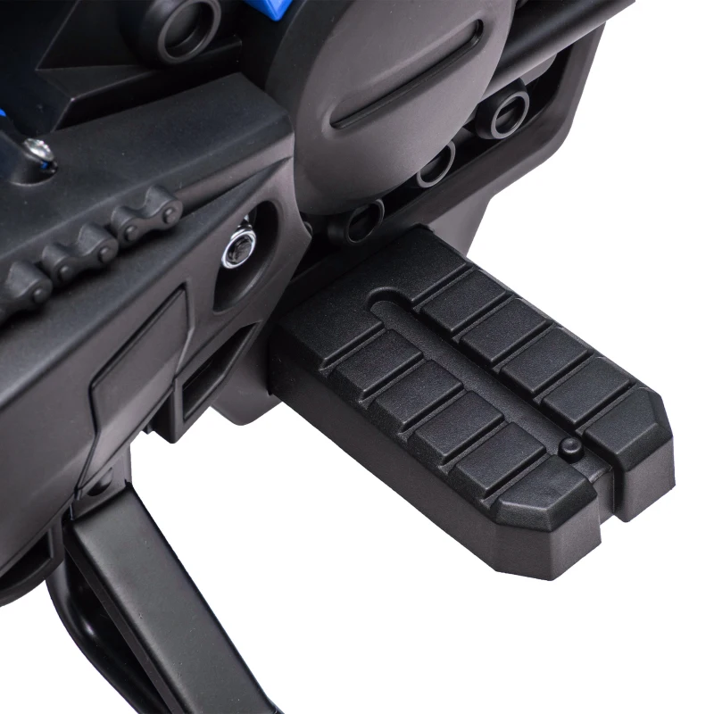 AIYAPLAY Moto cross électrique pour enfants 3-8 ans, batterie 6 V, 2 moteurs, klaxon et roues d'entraînement, charge 30KG, bleu
