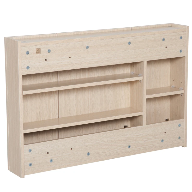 kleankin Armario de Baño con Espejo 3 Puertas y Estantes Ajustables para Aseo Estilo Moderno 90x60x13,5 cm Roble