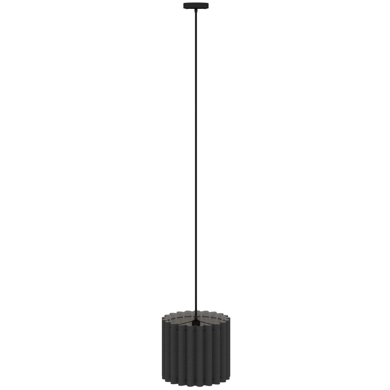 HOMCOM Linen Pendant Light, Bedside Ceiling Lamps with E27 Bulb, Modern Hanging Lights for Living Room, Bedroom, Kitchen, Hallway, Black