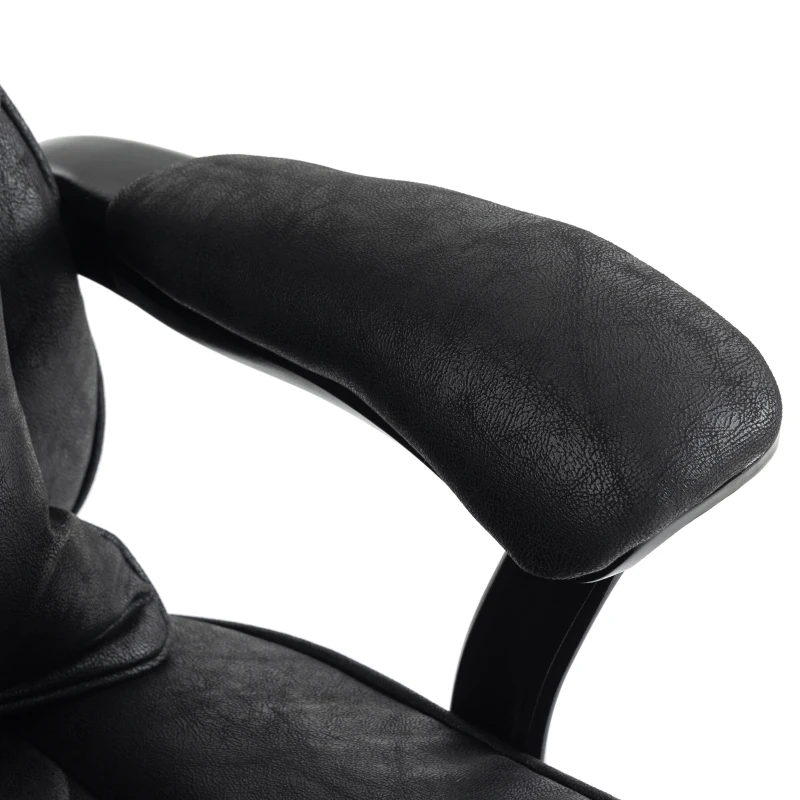 HOMCOM Executive Office Chair, Leathaire Big and Tall Office Chair 180 kg with Wide Seat, Reclining, Lumbar Support, Black