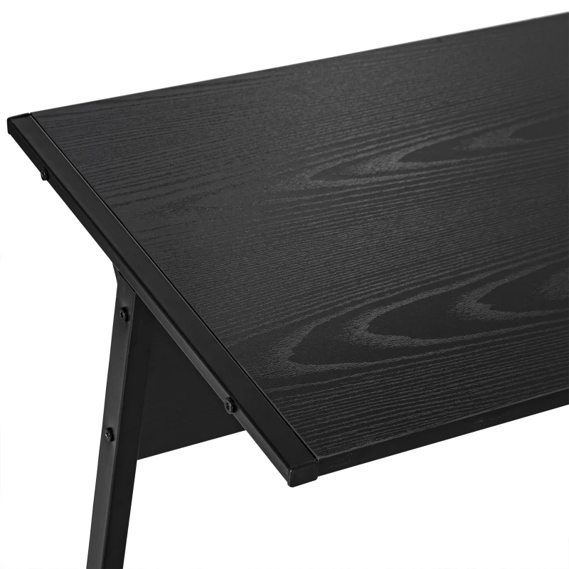 HOMCOM Mesa de Computadora en Forma de L Escritorio para Estudio Oficina Minimalista Moderno con Gran Espacio 112,5x152x74 cm Negro