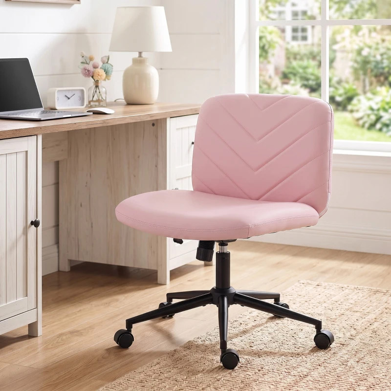 HOMCOM extra nail tech rolling retro fabric cute teenager arms hairdresser on chairs desks spinny comfortable beauty