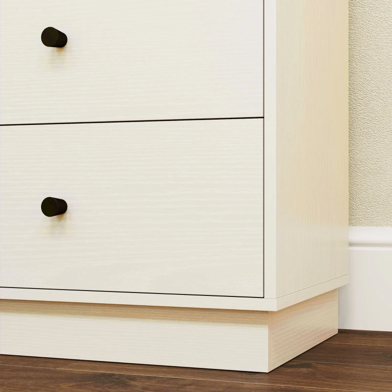 HOMCOM Cómoda de 5 Cajones Estrecha y Alta Mueble Auxiliar para Dormitorio o Pasillo con Tiradores Redondos 47x29x95 cm Beige