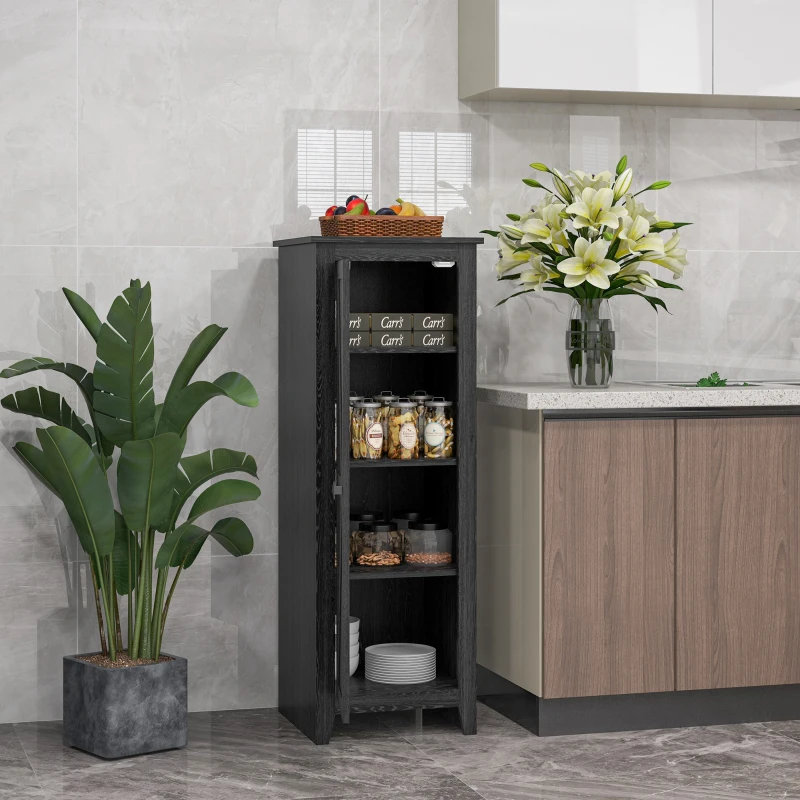 HOMCOM Armario de almacenamiento con patas buffet cocina con 2 estantes regulables 120H cm negro