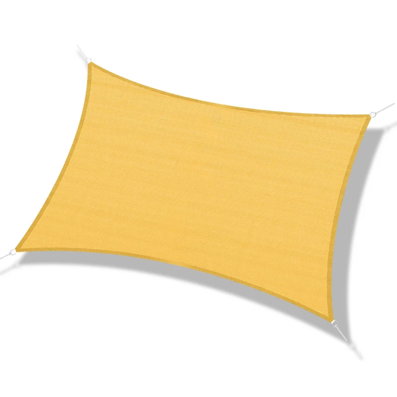 Outsunny Voile d'ombrage Toile Solaire rectangulaire 6L x 4l m HDPE Jaune