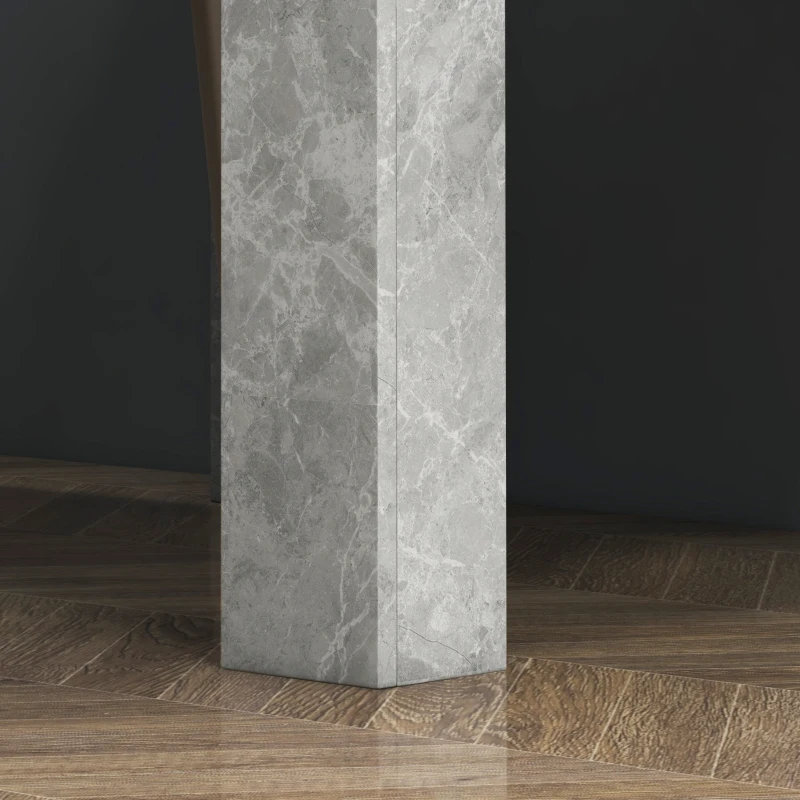 HOMCOM Square Dining Table, Modern Small Dining Table with Faux Cement Effect, Space Saving, Cement Grey