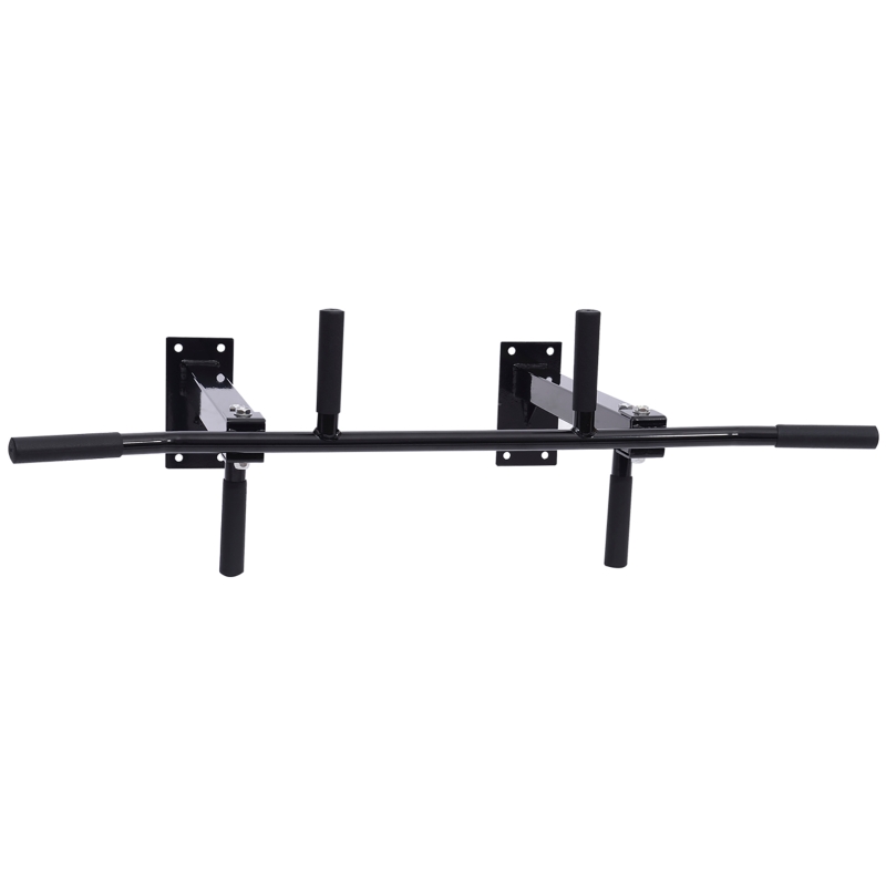 HOMCOM Barra de Dominadas en Techo Barra para Dominadas de Acero Barra de Tracción para Entrenamiento Casa 105,5x28x49 cm Negro