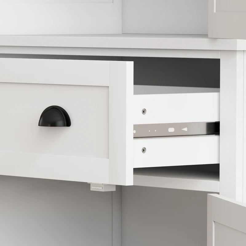 HOMCOM Tall Kitchen Cupboard, 183 cm Freestanding Storage Cabinet with Drawer, 4 Doors and Adjustable Shelves, White