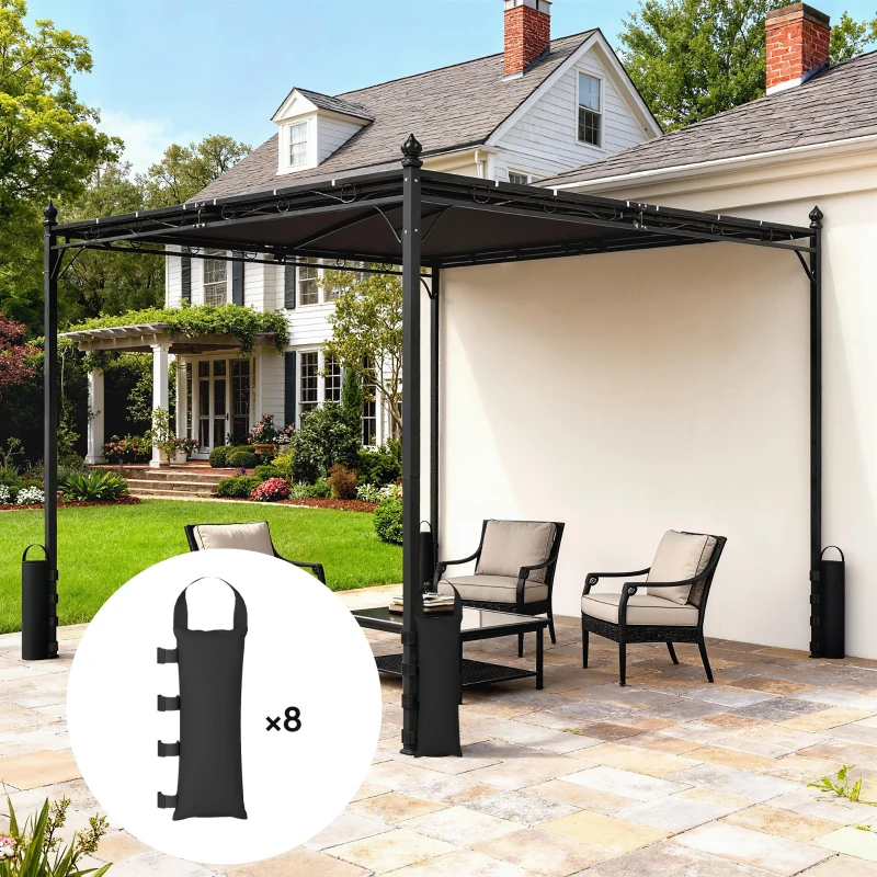 Outsunny 8 Pack Gazebo Sand Weights Bags, 40 kg 600D Heavy Duty Sand Bags Sandbags for Canopy Tent Legs, Without Sand, Black