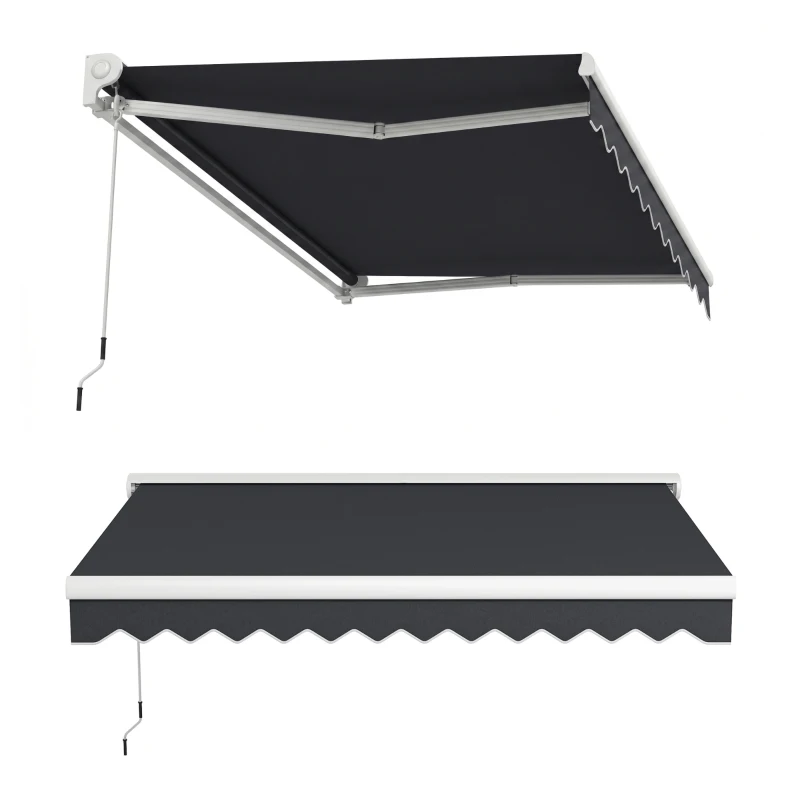 Outsunny Store banne électrique et Manuel rétractable dim. 295L x 250l cm télécommande fournie alu. Polyester Haute densité, gris