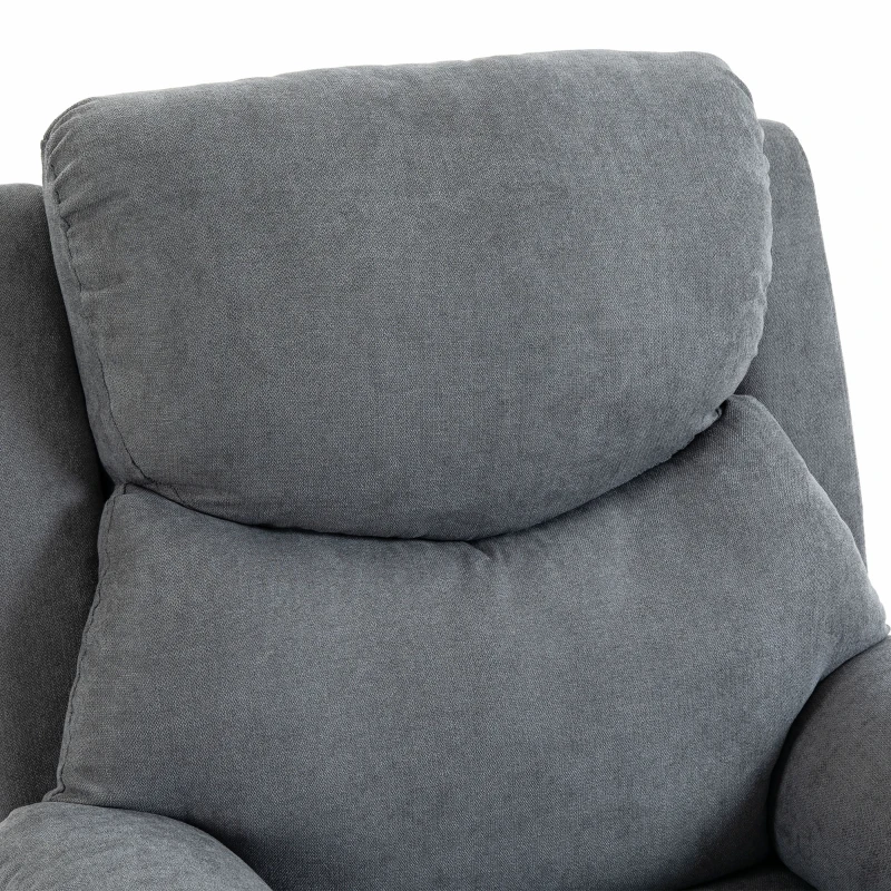 HOMCOM Sillón Reclinable Manual 150° Sillón Relax Tapizado en Tela Aspecto Lino con Reposapiés y Reposabrazos Acolchados Girs