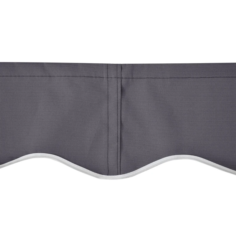Outsunny Telo di Ricambio per Tenda a Bracci Retrattile in Poliestere Anti UV da 3.6x3 m, Grigio