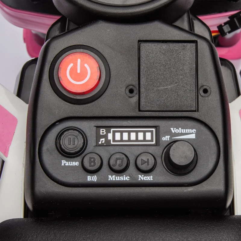 AIYAPLAY Kids Electric Motorcycle, 12V Ride On Motorbike with Training Wheels, Soft Start, Suspension, Music for 3–6 Years, Pink