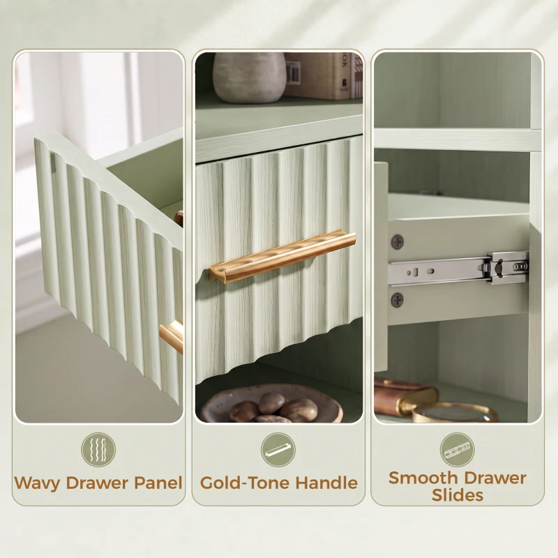 HOMCOM Bookcase Narrow Tall Space-Saving Bookshelf Drawer Open Shelves 60 x 24 x 182 cm Light Green