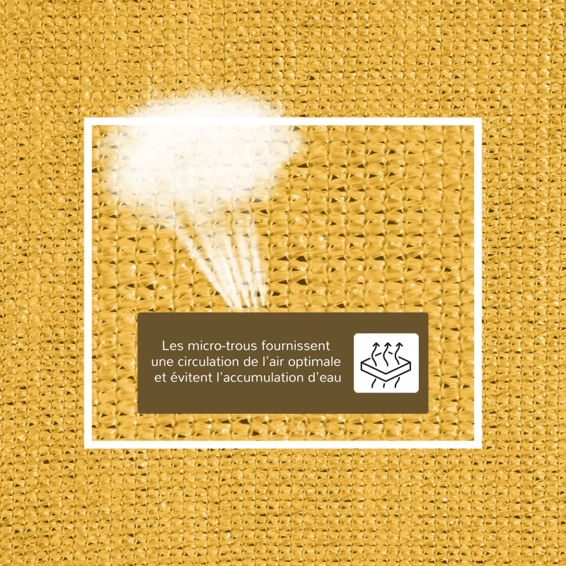Outsunny Voile d'ombrage Toile Solaire rectangulaire 6L x 4l m HDPE Jaune