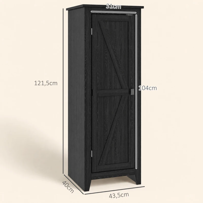 HOMCOM Armario de almacenamiento con patas buffet cocina con 2 estantes regulables 120H cm negro