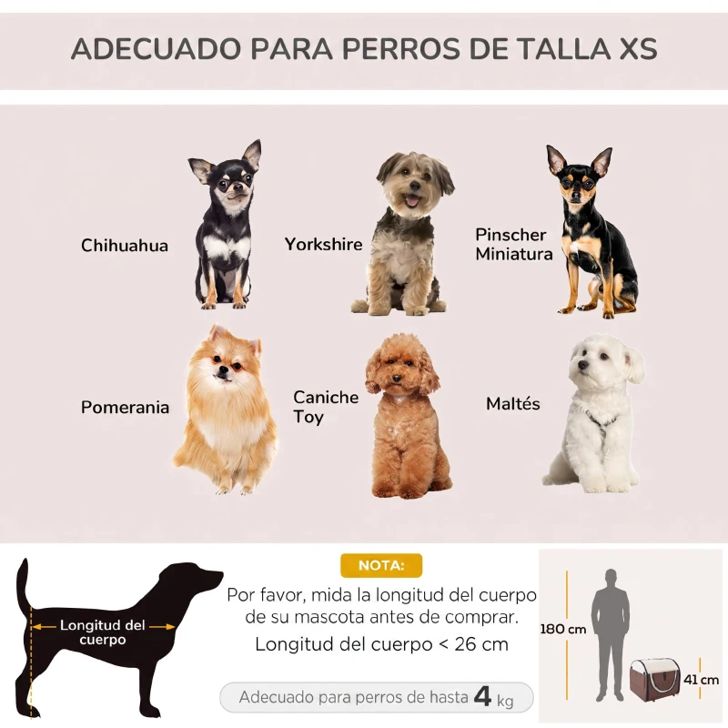 Transportin con Bolsa Transporte Perro Gato S (46 x 36 x 41) Mascotas Plegable de Viaje