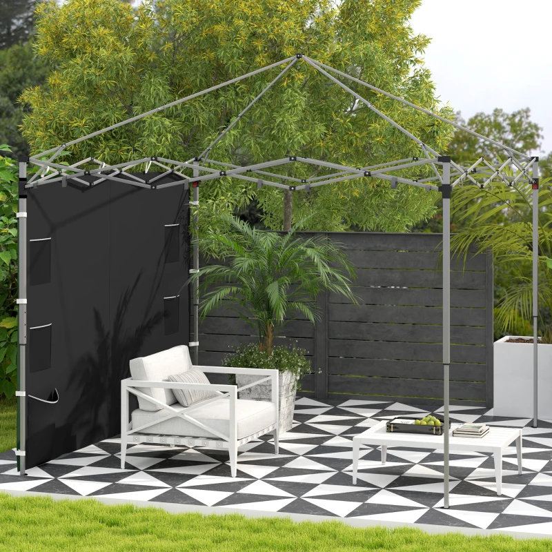 Outsunny 195 x 295cm Replacement Gazebo Sidewall - Black