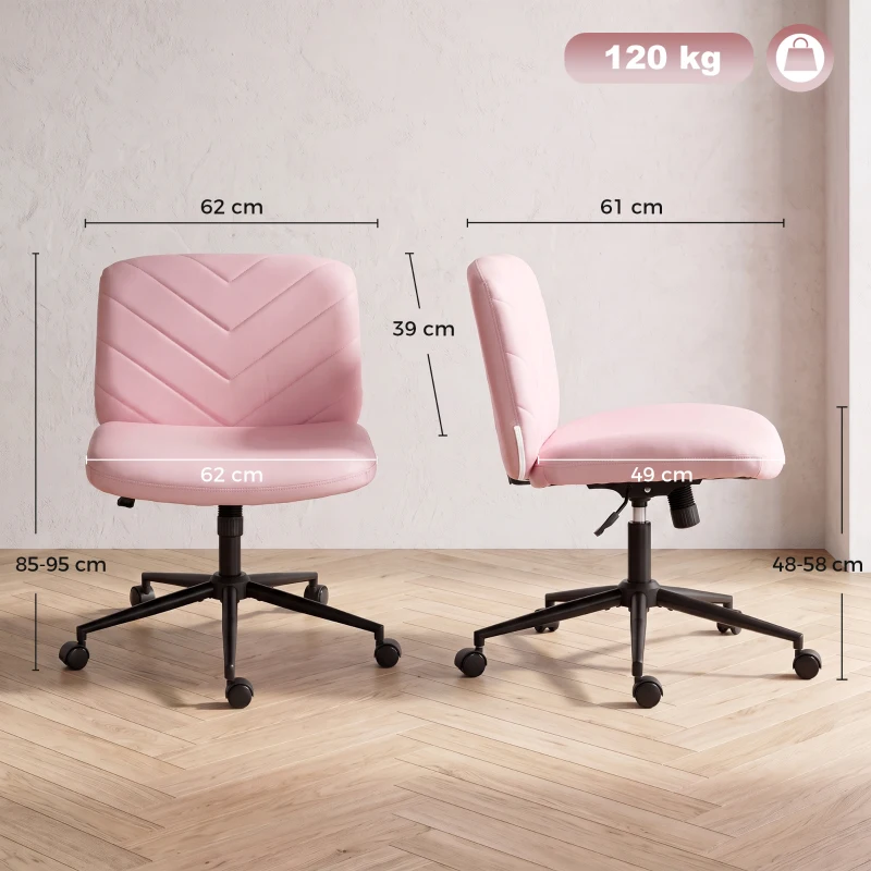 HOMCOM extra nail tech rolling retro fabric cute teenager arms hairdresser on chairs desks spinny comfortable beauty