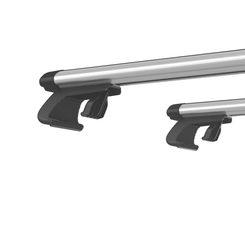 HOMCOM Bare transversale auto 135 cm, portbagaj blocabil cu 2 chei, compatibile cu șine laterale de 120 cm, argintie