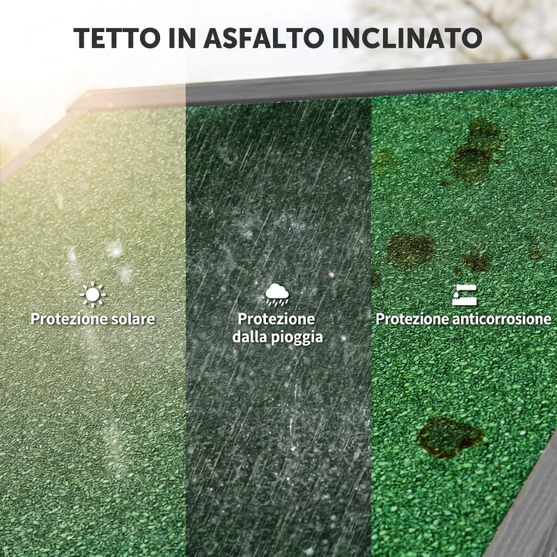 Outsunny Capanno da Giardino Porta Attrezzi in Legno Impermeabile, 77x54.2x179cm - Grigio