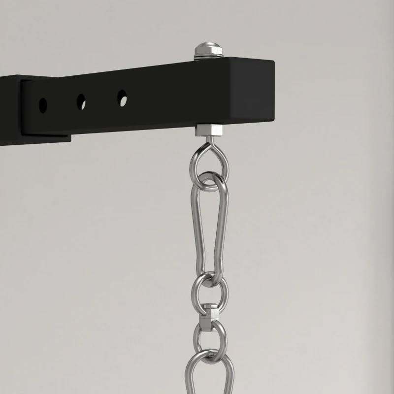 SPORTNOW Soporte Saco Boxeo de Pared con Distancia Ajustable Gancho Giratorio Cadenas 45-65 cm Negro