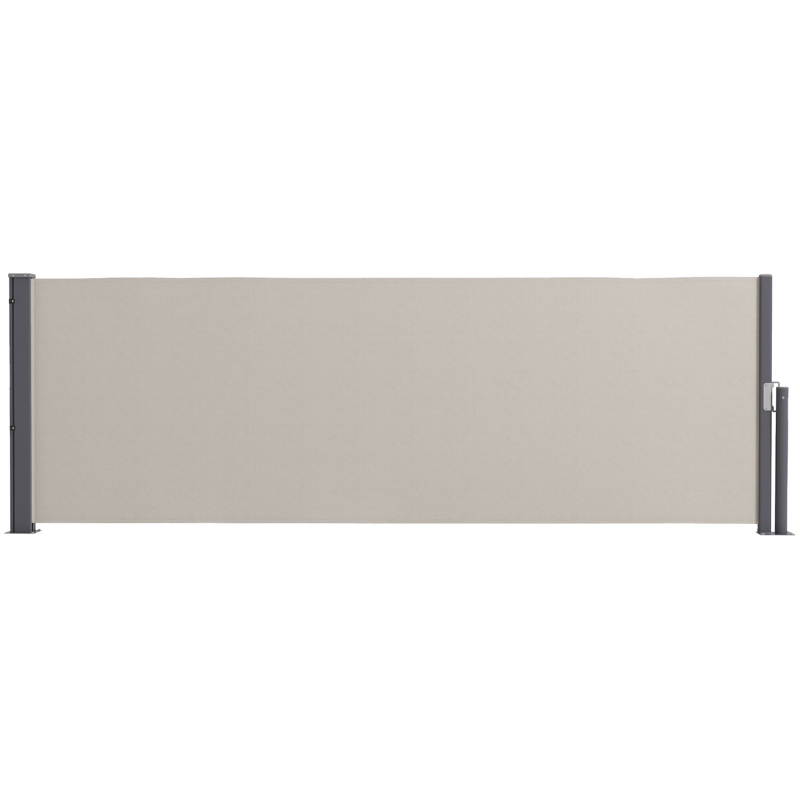 Outsunny Store latéral brise-vue paravent rétractable 3 x 1 m alu. polyester anti-UV haute densité 180 g/m² gris