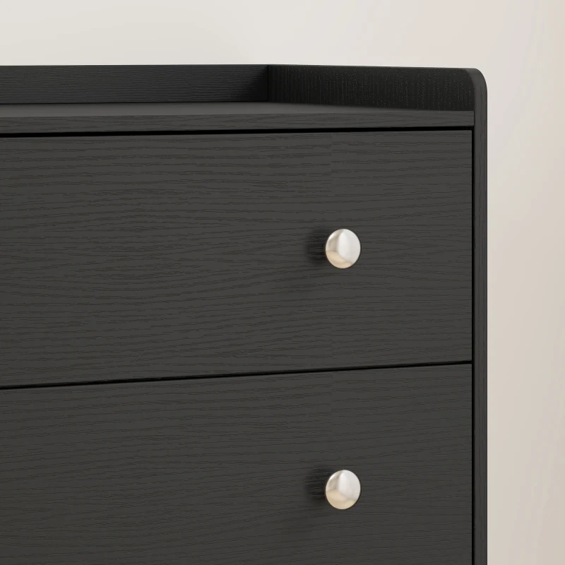 HOMCOM 4 Drawer Chest of Drawers, Modern Dresser for Bedroom, Storage Cabinet for Living Room Entryway, Black Wood Effect