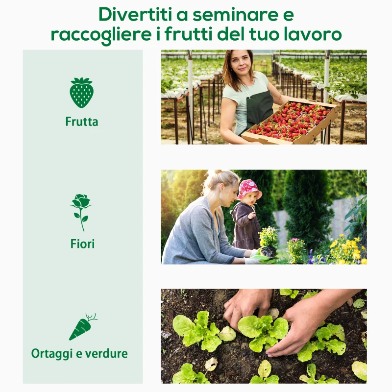 Outsunny Serra da Giardino con Porta Avvolgibile e Bordi Estesi, in Acciaio e PE, 200x76x168 cm, Bianco