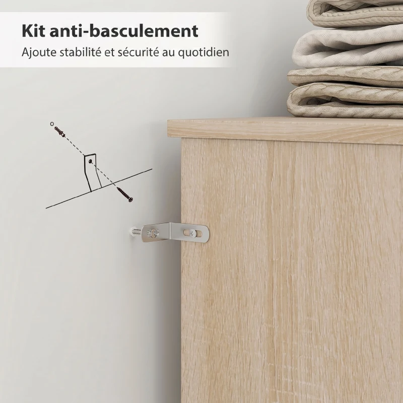 HOMCOM Tête de lit sur pied avec rangements, accessoire de lit 4 compartiments ouverts, 160 x 20,2 x 108,2 cm, bois naturel