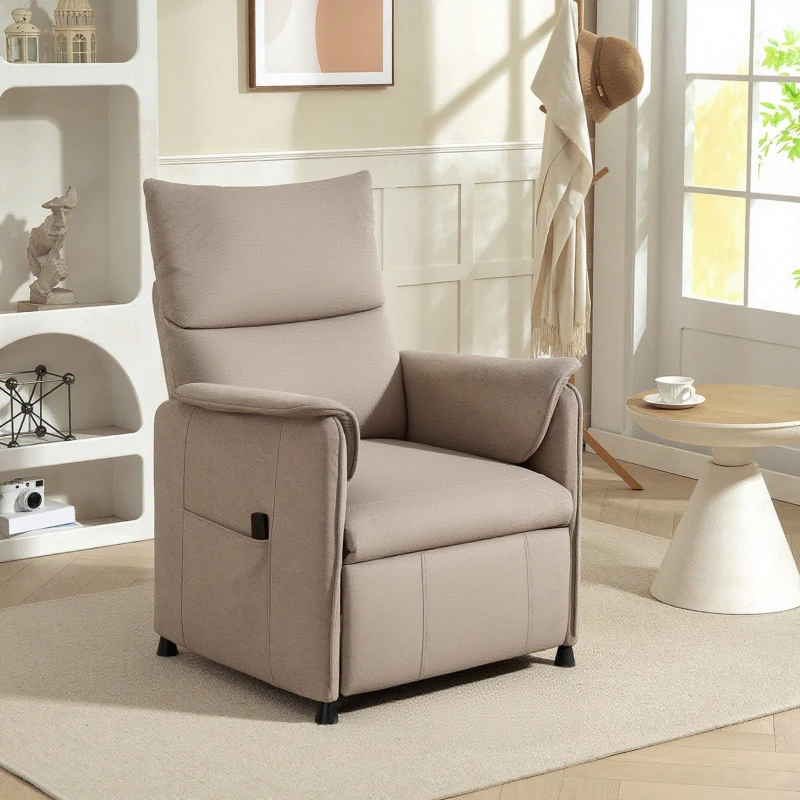 HOMCOM Fauteuil relax électrique avec fonction mémoire, repose-pieds rétractable, télécommande, marron