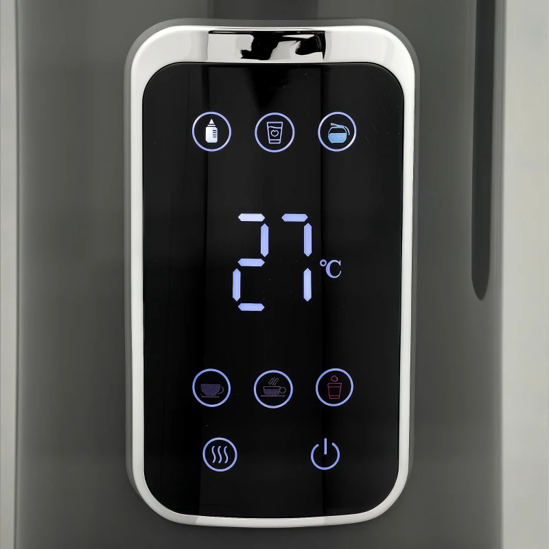 HOMCOM Electric Kettle, 1.7L Fast Boil 3000W Water Kettle with LED Display, Adjustable Temperature, Keep Warm Function, Grey