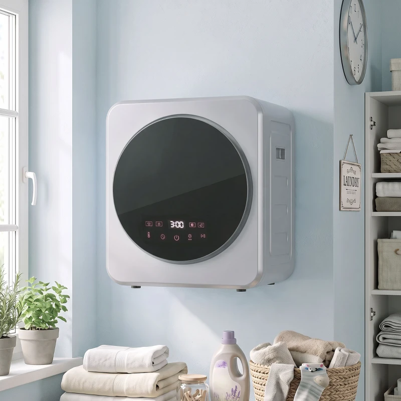 HOMCOM Vented Tumble Dryer, 4 kg Front Tumble Dryer with Stainless Steel Tub, 800W Compact Freestanding, Silver
