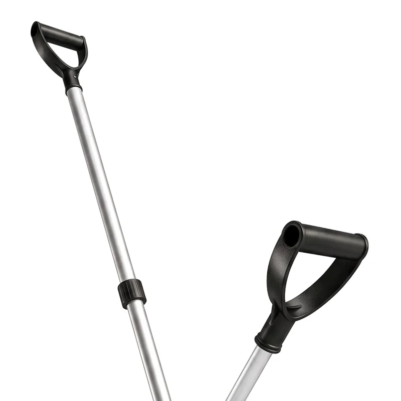 Outsunny Heavy-Duty Snow Shovel with Assist Handle, Portable Snow Pusher with 45cm Wide Blade, Detachable Aluminium Handle