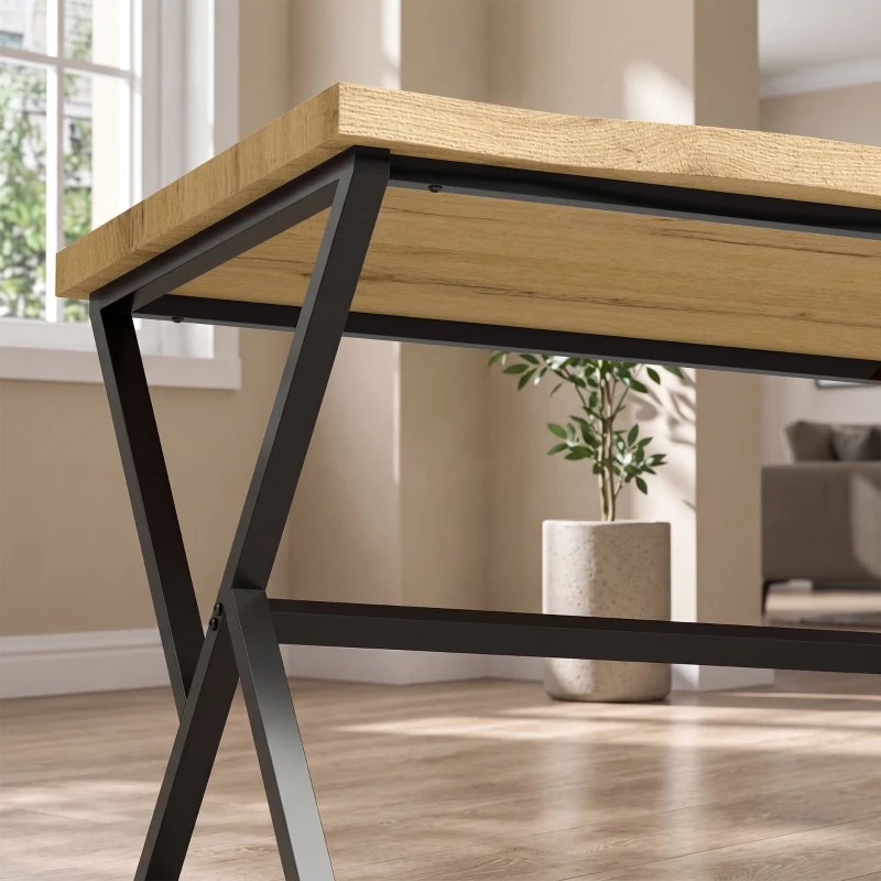 HOMCOM Mesa de Comedor para 2 Personas, Mesa de Cocina, Estilo Moderno con Tablero Grueso, 110 x 67 x 75,5 cm, Negro y Roble