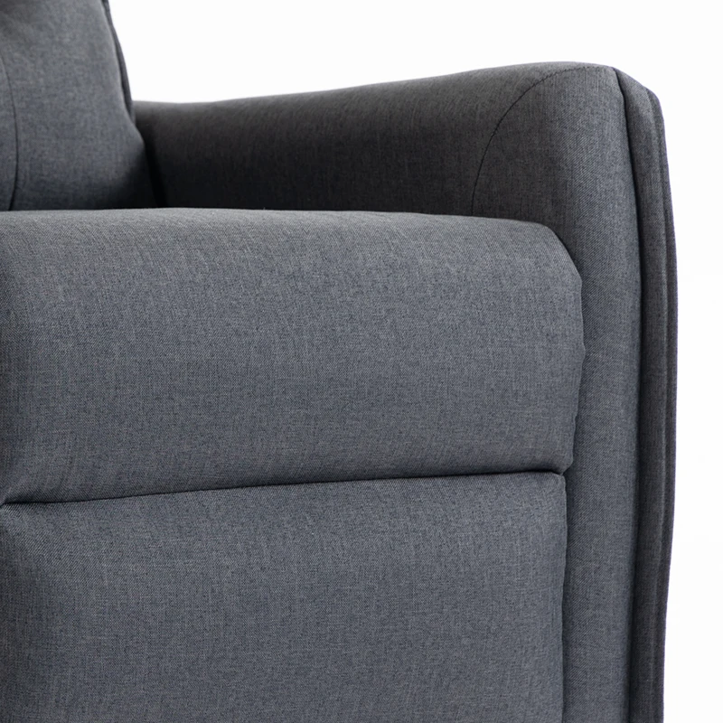 HOMCOM Sillón de Masaje Reclinable con Reposapiés 2 Zonas de Masaje Asiento de Muelles Bolsillos Tapizado en Lino Gris