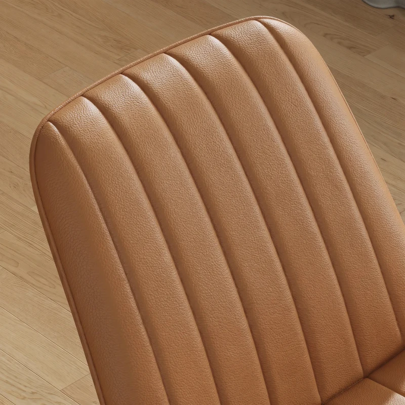 HOMCOM Conjunto de 2 Cadeiras de Sala de Jantar Modernas, Encosto e Assento Curvados, em Revestimento Sintético, 51x61x78cm, Castanho