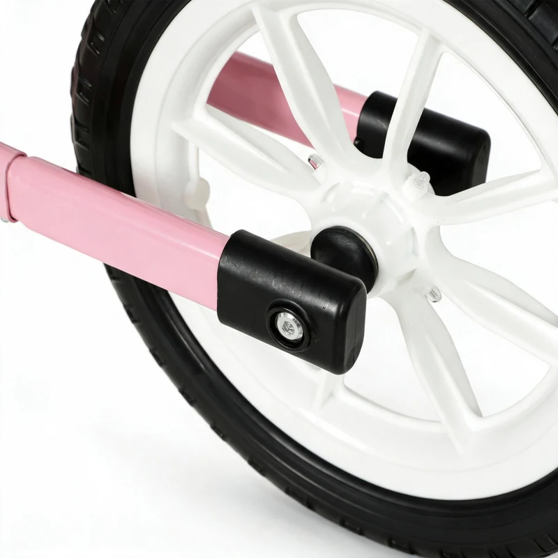 AIYAPLAY 11.2" Balance Bike for 2-5 Years, Toddler Bike with Lighting Wheels, Adjustable Seat & Handlebar, 360° Steering, Pink