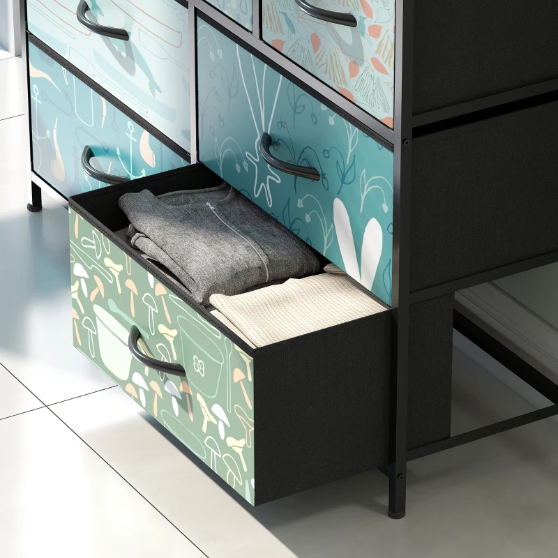 HOMCOM 7-Drawer Chest of Drawers - Blue