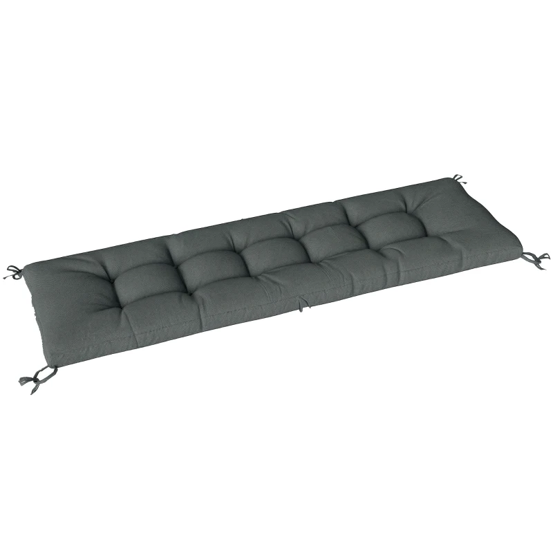 Outsunny Coussin Bain de Soleil Chaise Longue en Mousse à Mémoire avec Sangles, Protection UV50+, 198x65x13cm, Gris foncé