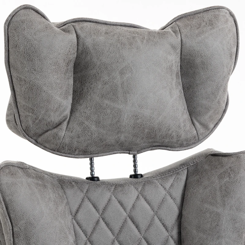 HOMCOM Executive Office Chair, Leathaire Big and Tall Office Chair 180 kg with Wide Seat, Reclining, Lumbar Support, Grey