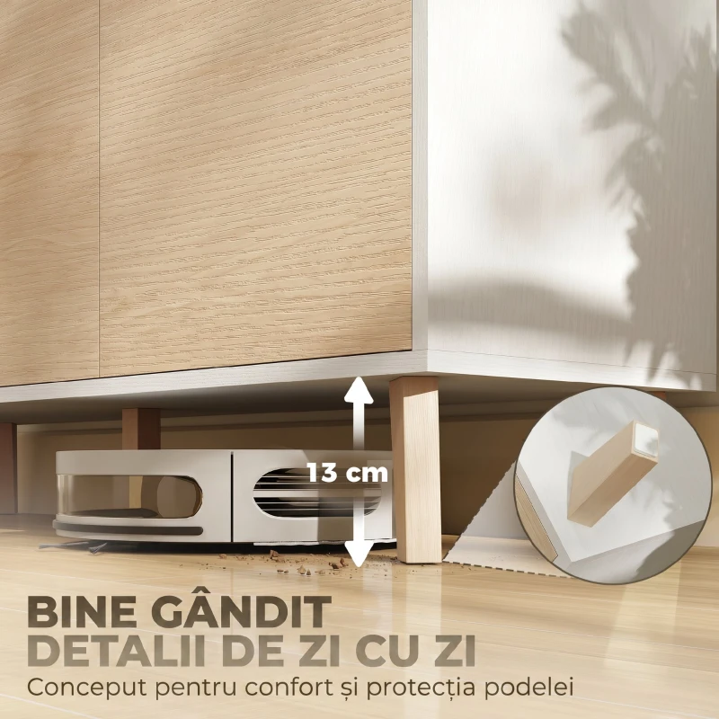 HOMCOM Bufet cu Uși Soft-Close 120 cm, Lemn și Alb